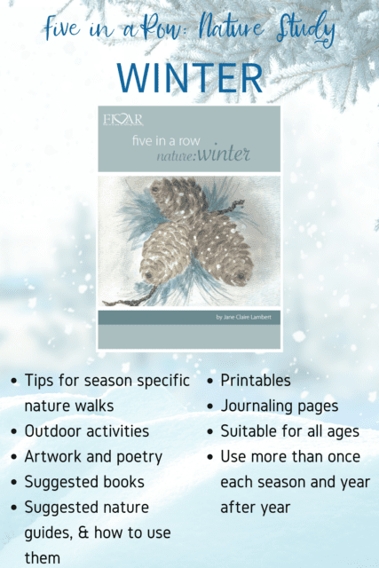 Knowing that planning your own nature study can be a time-consuming task, Jane has written a nature study for each season to encourage your entire family in your exploration of all four seasons! Check out our Nature Study Winter